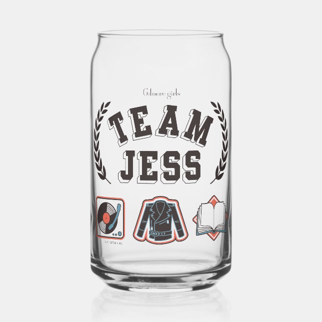 Team Jess Gilmore Girls Design Can Glass (Front)