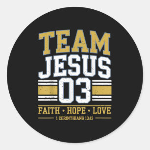 Team Jesus 03 Christian Faith Teen Girl Toddler Yo Classic Round Sticker