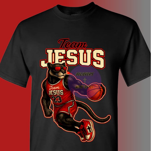 Team JESUS -23 Panther - Christian T-Shirt (Creator Uploaded)