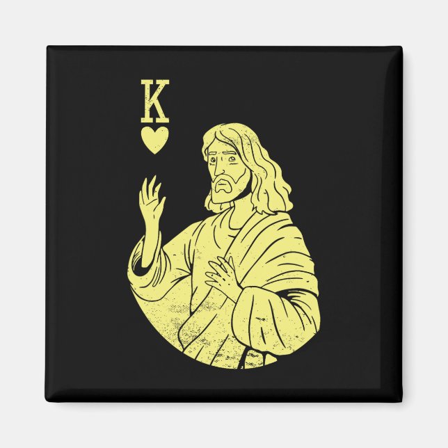 Team Jesus Christ Is King Of Heart Religious Chris Magnet (Front)