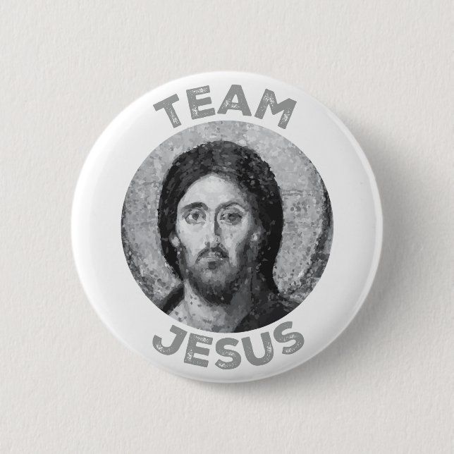 Team Jesus: Christ Pantocrator Icon 2 Inch Round Button (Front)