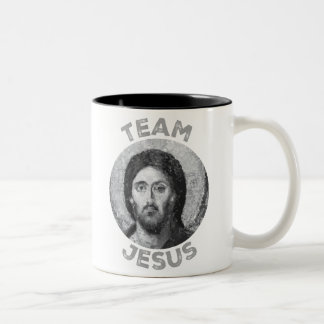 Team Jesus: Christ Pantocrator Icon Two-Tone Coffee Mug