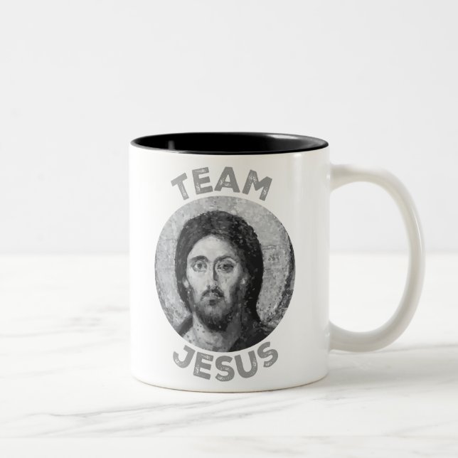 Team Jesus: Christ Pantocrator Icon Two-Tone Coffee Mug (Right)