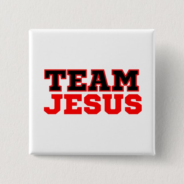 Team Jesus Christian Faith   2 Inch Square Button (Front)
