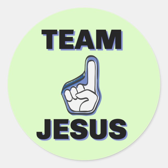 TEAM JESUS CLASSIC ROUND STICKER (Front)