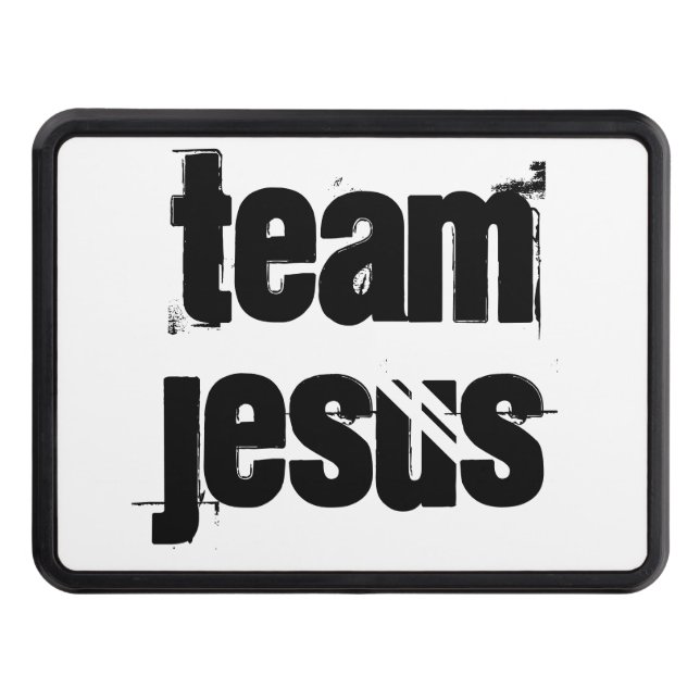 Team Jesus - cool grungy font Christian Trailer Hitch Cover (Front)