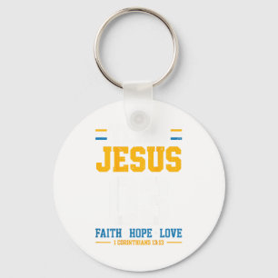 Team Jesus Faith Hope Love Matching Family Christi Keychain