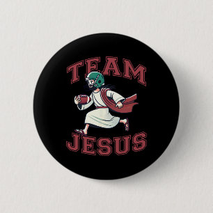 Team Jesus Football Lover Tee Christian Faith Bibl 2 Inch Round Button