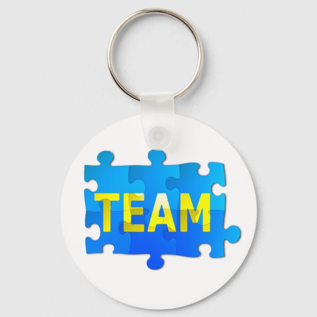 Team Jigsaw Puzzle Key Ring (Front)