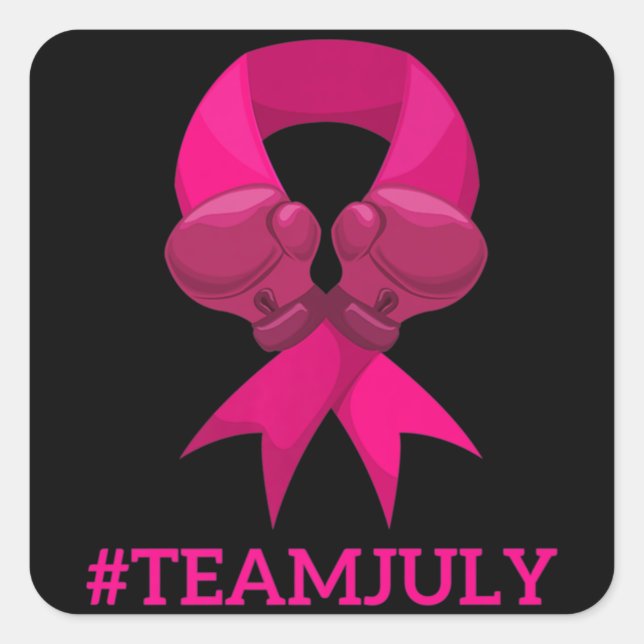 TEAM JULY Breast Cancer Awareness Premium T-Shirt7 Square Sticker (Front)