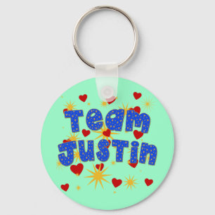 TEAM JUSTIN! T-shirts for Kids and Adults Keychain