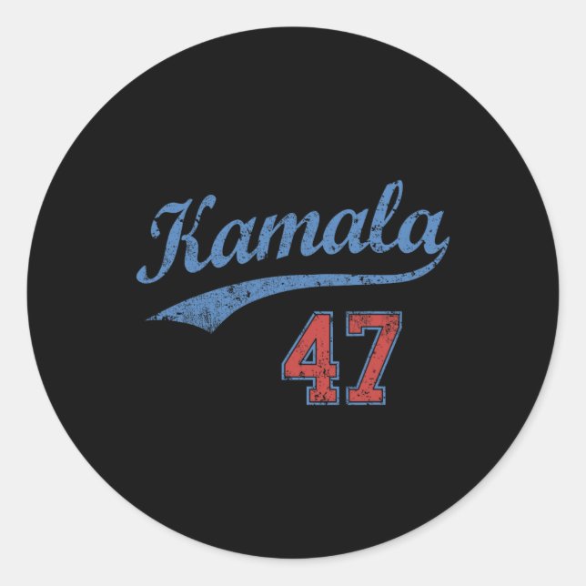 Team Kamala 47 Vintage  Classic Round Sticker (Front)