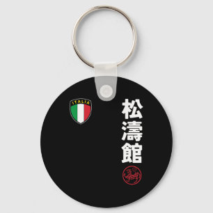 Team Karate Shotokan Italy Flag Kanji Japanese Mar Keychain