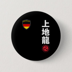 Team Karate Uechi Ryu German Flag Japanese Martial 2 Inch Round Button