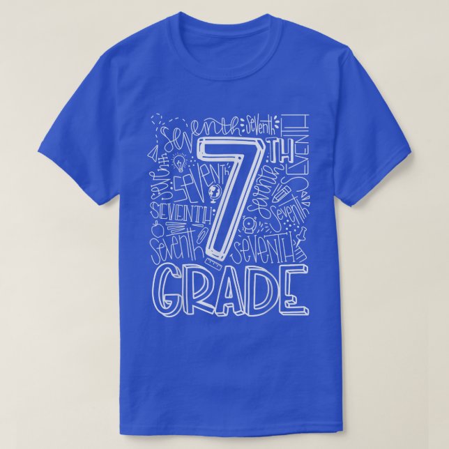 Team Kid Teacher Back To School 7th Seventh Grade  T-Shirt (Design Front)