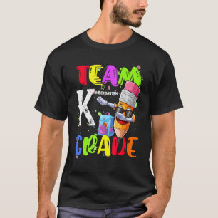 Team Kindergarten Crayon Back To School Kid First  T-Shirt