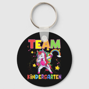 Team Kindergarten Dabbing Unicorn Back To School G Keychain