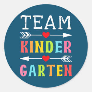 Team Kindergarten Student Teacher Funny Back To Classic Round Sticker