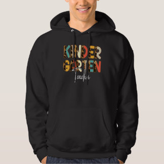 Team Kindergarten Teacher Back To School Leopard Hoodie