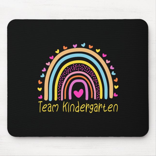 Team Kindergarten Teacher Rainbow  Mouse Pad (Front)