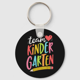 Team Kindergarten Teacher Student Fun Byck To Scho Keychain