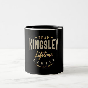 Team Kingsley Lifetime Member Personalized Name Two-Tone Coffee Mug
