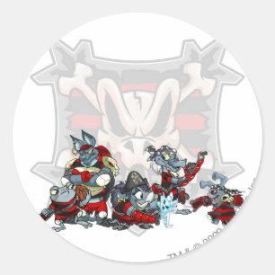 Team Krawk Island Group Classic Round Sticker