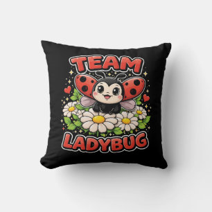Team Ladybug Throw Pillow
