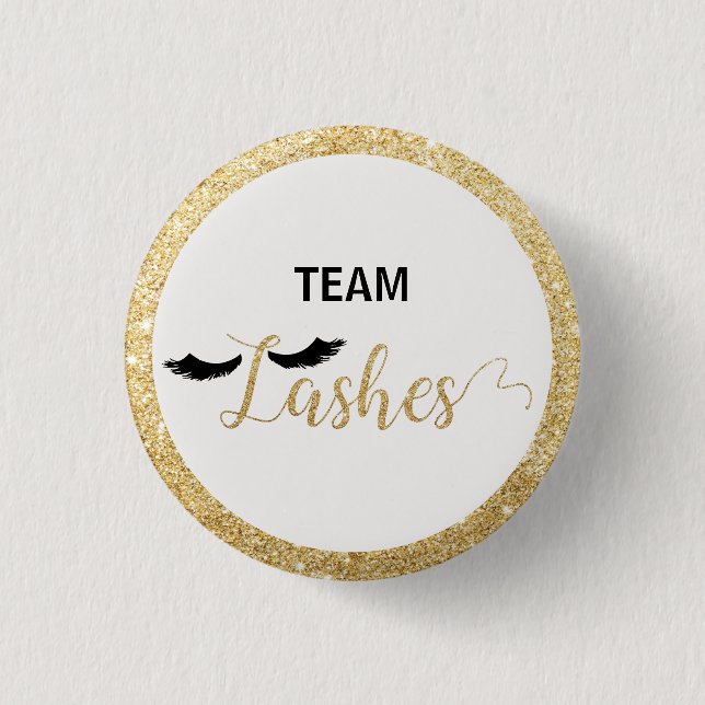 Team Lashes Gender Reveal Baby Shower Favour Game 1 Inch Round Button (Front)