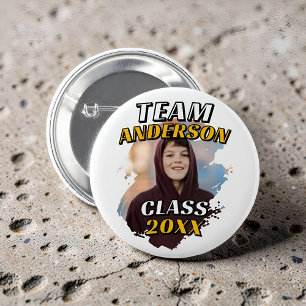 Team [Last Name] Graduation Photo Class of 20XX 2 Inch Round Button