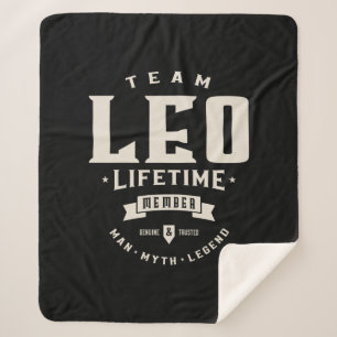Team Leo Lifetime Member Personalized Name Sherpa Blanket
