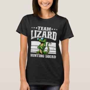 Team Lizard Hunting Squad Funny Retro Gecko Lizard T-Shirt