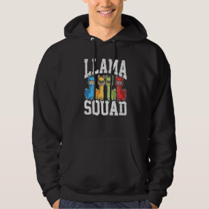 Team Llama Squad  Animal For Men Women Fun Squad   Hoodie