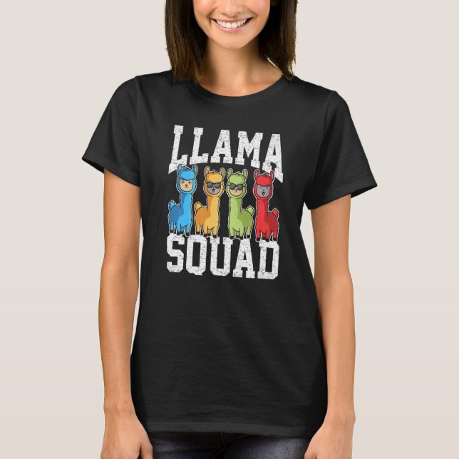 Team Llama Squad  Animal For Men Women Fun Squad   T-Shirt (Front)