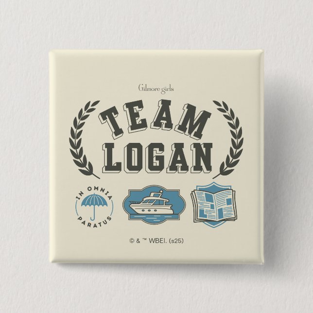 Team Logan Gilmore Girls Design 2 Inch Square Button (Front)