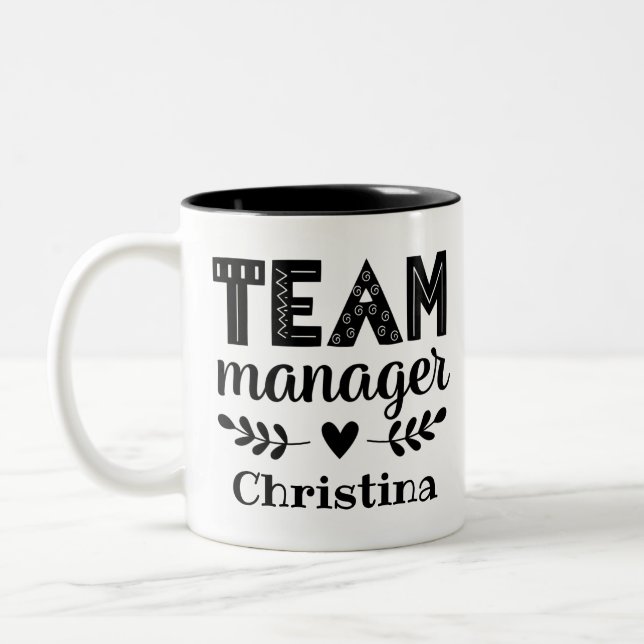 Team Manager Personalized Two-Tone Coffee Mug (Left)