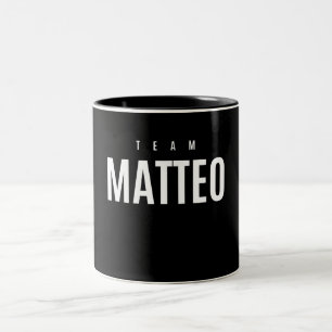 Team Matteo Personalized Name Two-Tone Coffee Mug