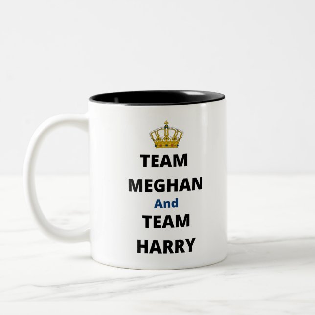 Team Meghan and Team Harry Two-Tone Coffee Mug (Left)