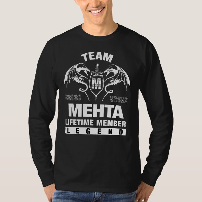 Team Mehta Lifetime Member T-Shirt (Front)