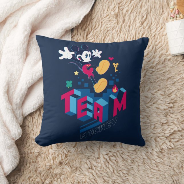Team Mickey Digital World Throw Pillow (Blanket)