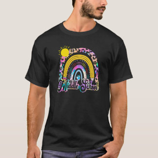 Team Middle School Squad Back To School Rainbow Ki T-Shirt