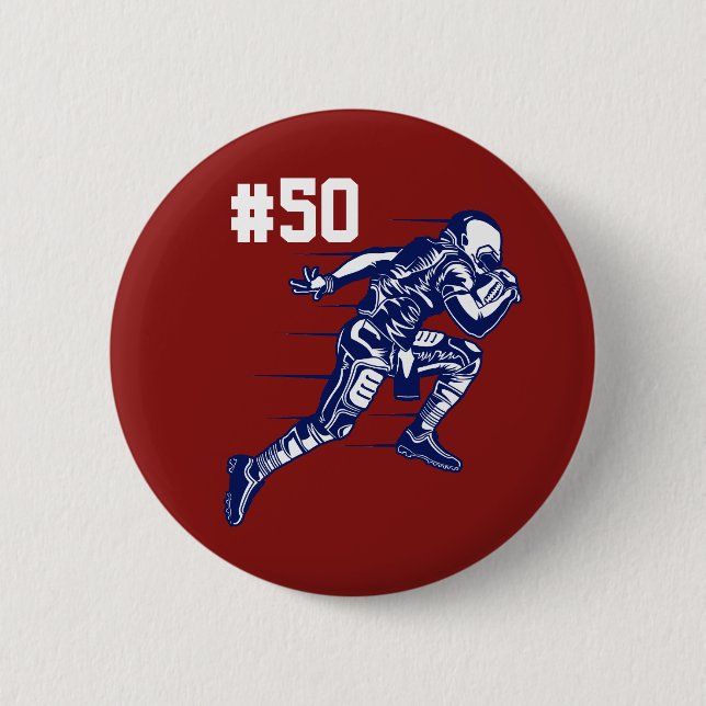 Team Mom Dad Football Player School Spirit 2 Inch Round Button (Front)