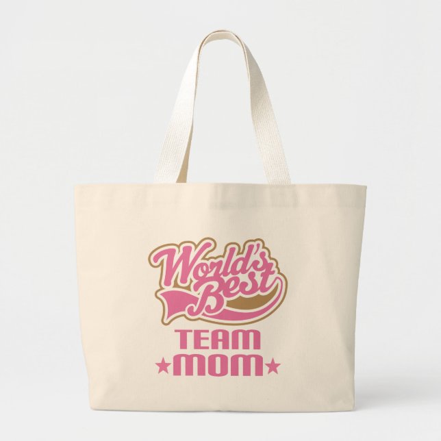 Team Mom Gift Large Tote Bag (Front)