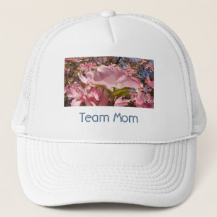 Team Mom hats White Pink Dogwood Flowers Spring