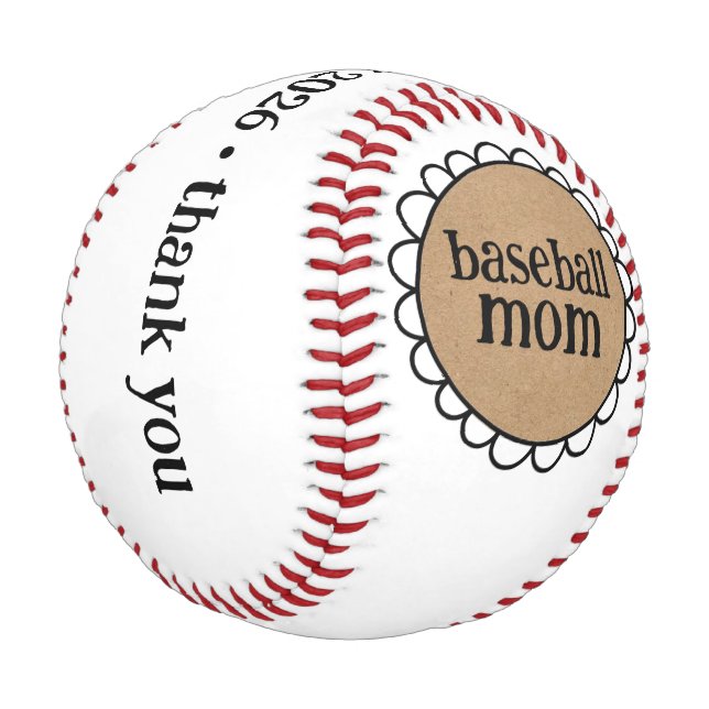 Team Mom Thank You Baseball Gift (Angled)