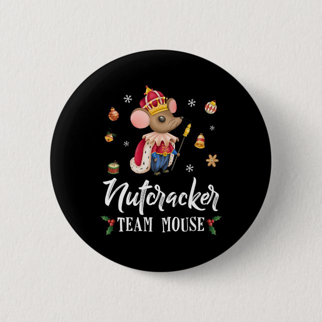 Team Mouse Nutcracker Christmas Dance Fun Soldier  2 Inch Round Button (Front)