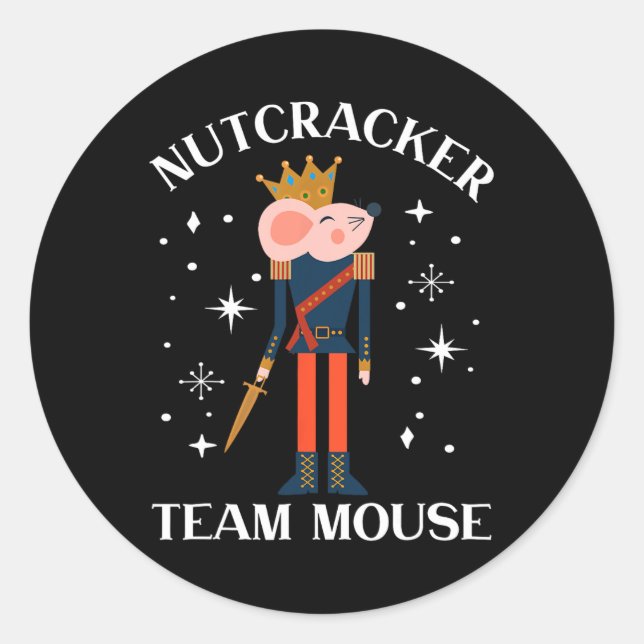 Team Mouse Nutcracker  Christmas Dance Fun Soldier Classic Round Sticker (Front)