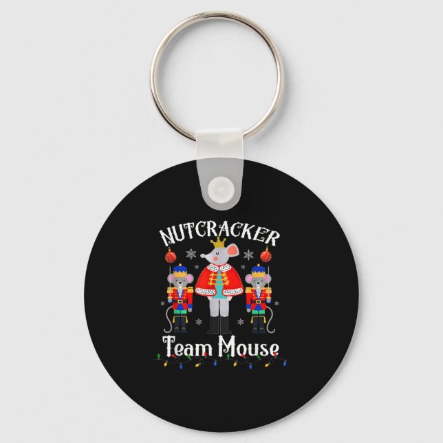 Team Mouse Nutcracker Christmas Dance Funny Soldie Keychain (Front)