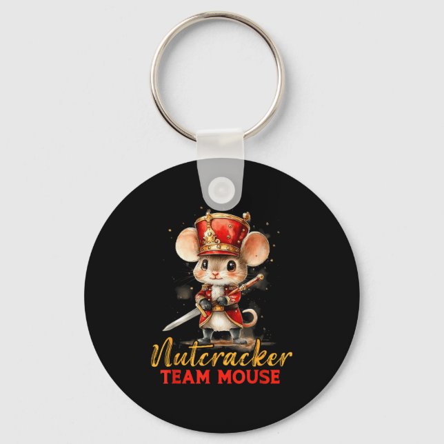 Team Mouse Nutcracker Christmas Dance Pajamas Kids Keychain (Front)