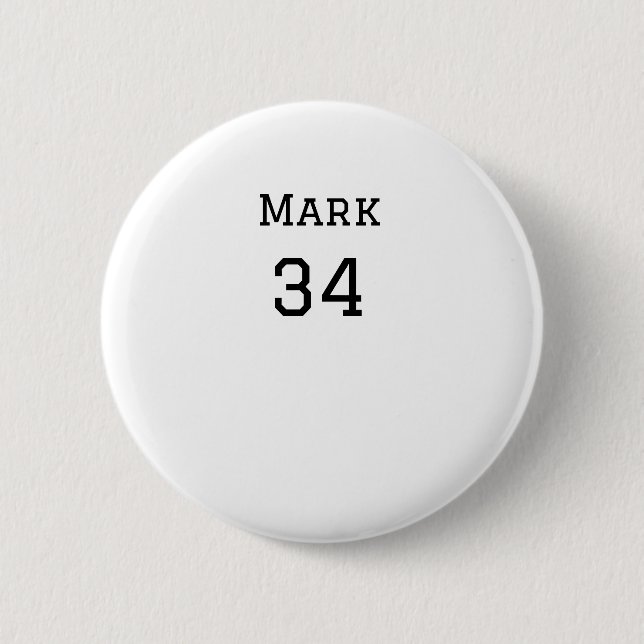 team name add player name date sports men  2 inch round button (Front)